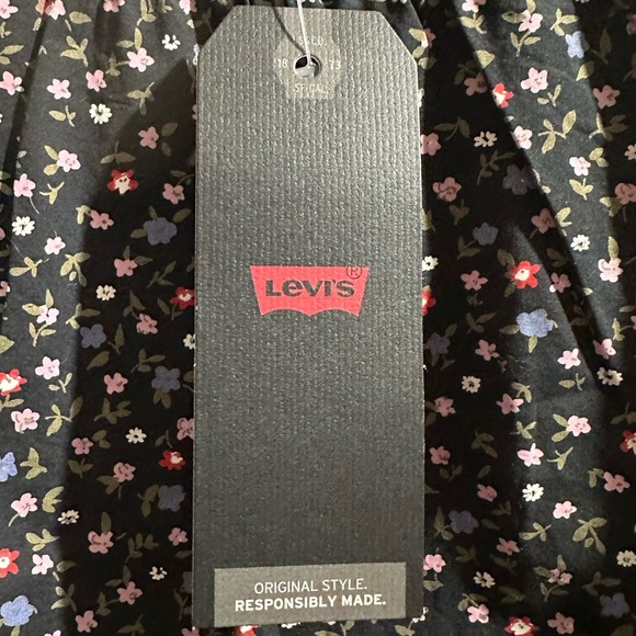 Levi's Lena Ruffled Cotton Crewneck Floral Blouse Size XL NWT - Picture 7 of 12